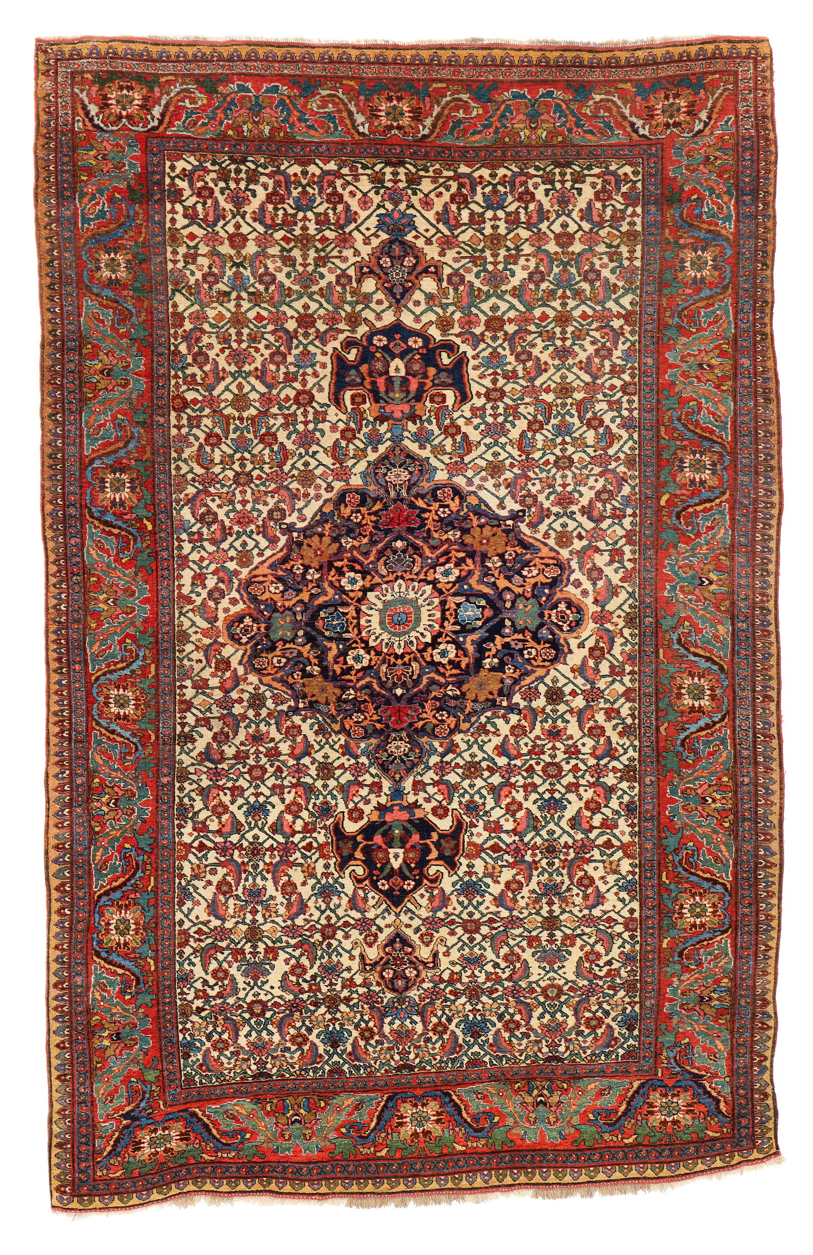 Halvei Bidjar Rug, Persia, last quarter 19th century: Halvei Bidjar Rug, Persia, last quarter 19th century 7 ft. 6 in. x 4 ft. 8 in. Provenance: The Keshishian Legacy Collection, Los Angeles, CA.