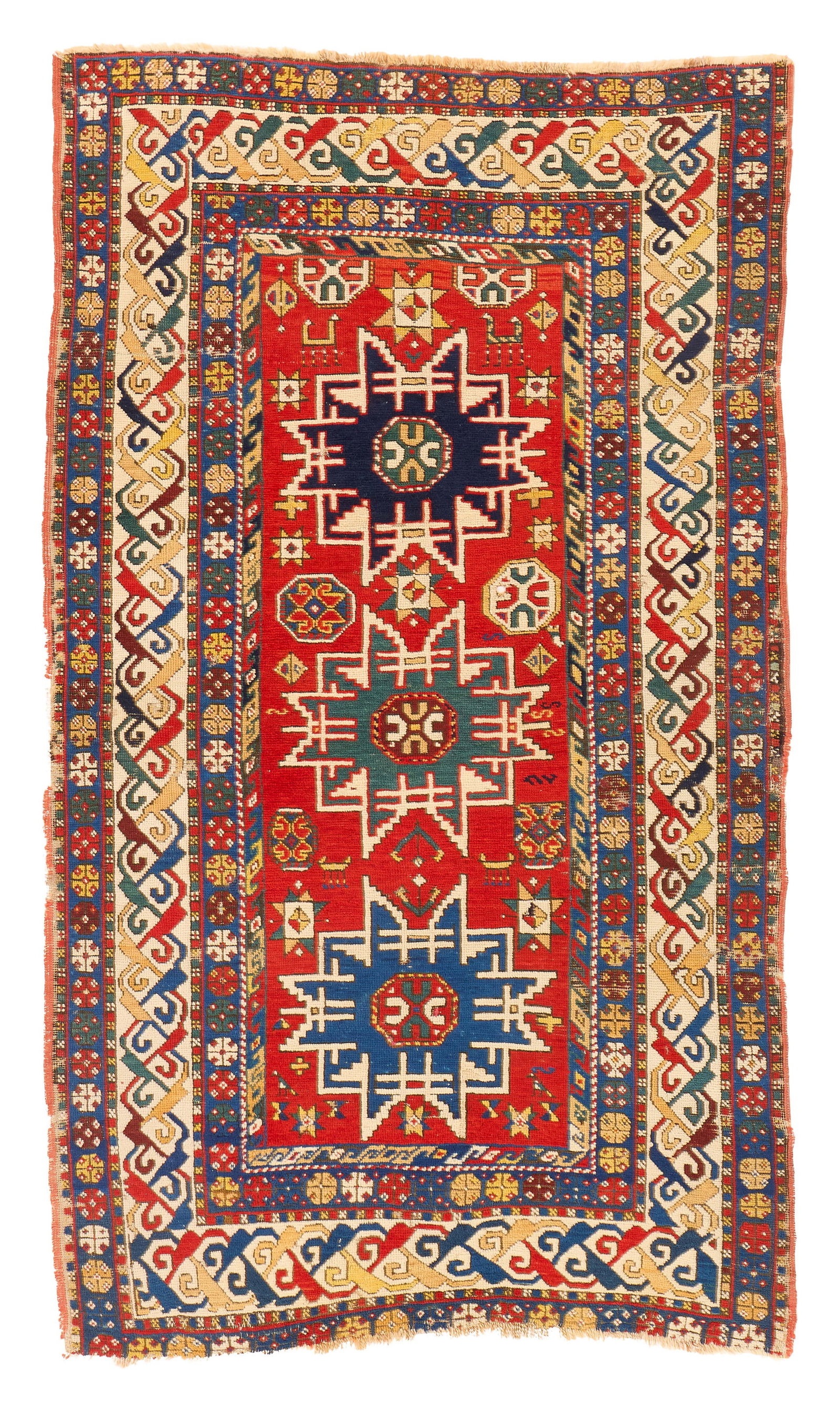 Lesghi Rug, Caucasus, ca. 1875: Lesghi Rug, Caucasus, ca. 1875 7 ft. 3 in. x 4 ft. 2 in. Provenance: The Keshishian Legacy Collection, Los Angeles, CA.