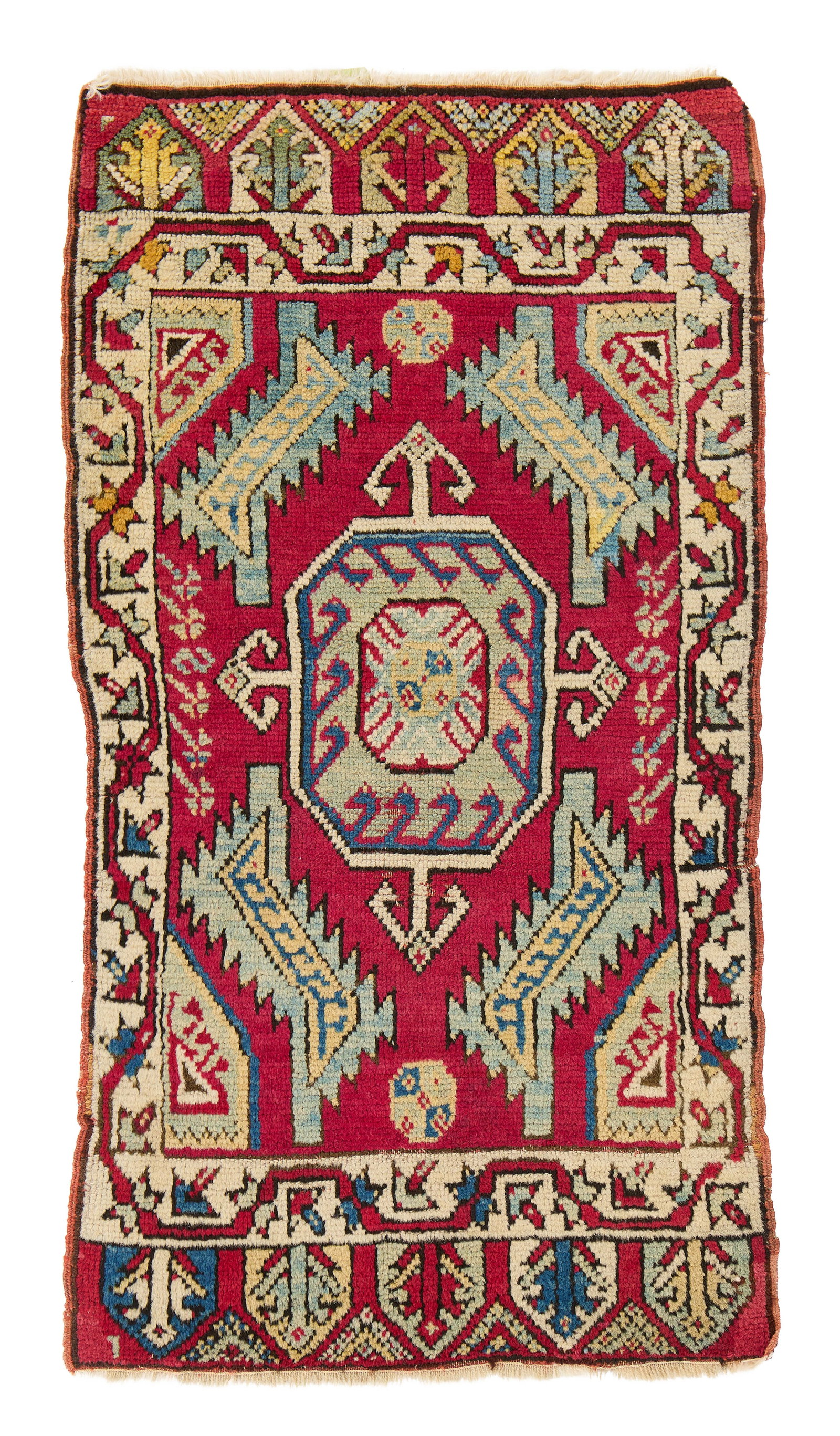 Turkish Yastik, ca. 1875: Turkish Yastik, ca. 1875 3 ft. 5 in. x 1 ft. 11 in. Provenance: The Keshishian Legacy Collection, Los Angeles, CA. Other notes: Yastiks ? used as pillow or bolster covers ? are small Turkish rugs