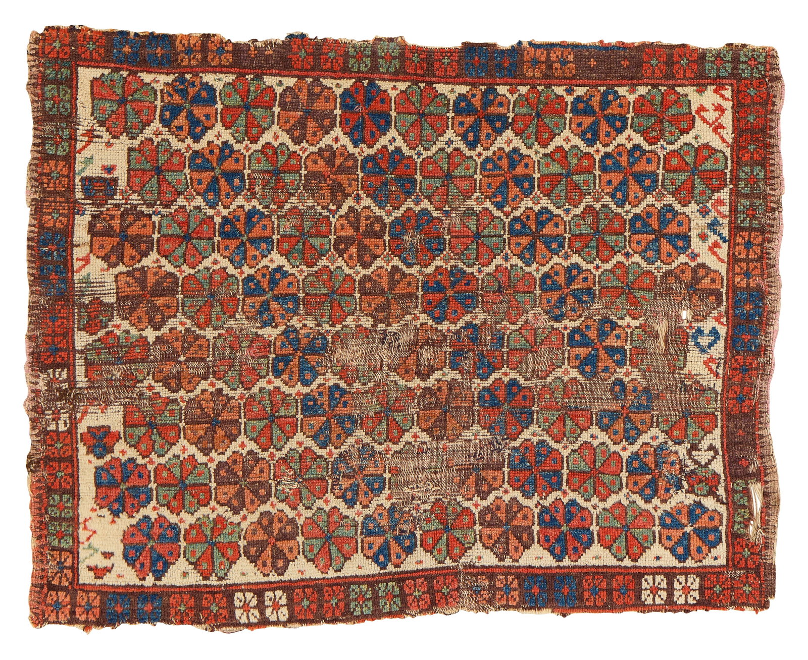 Anatolian Small Rug, mounted, ca. 1800: Anatolian Small Rug, mounted, ca. 1800 2 ft. 9 in. x 3 ft. 6 in. Provenance: The Keshishian Legacy Collection, Los Angeles, CA.