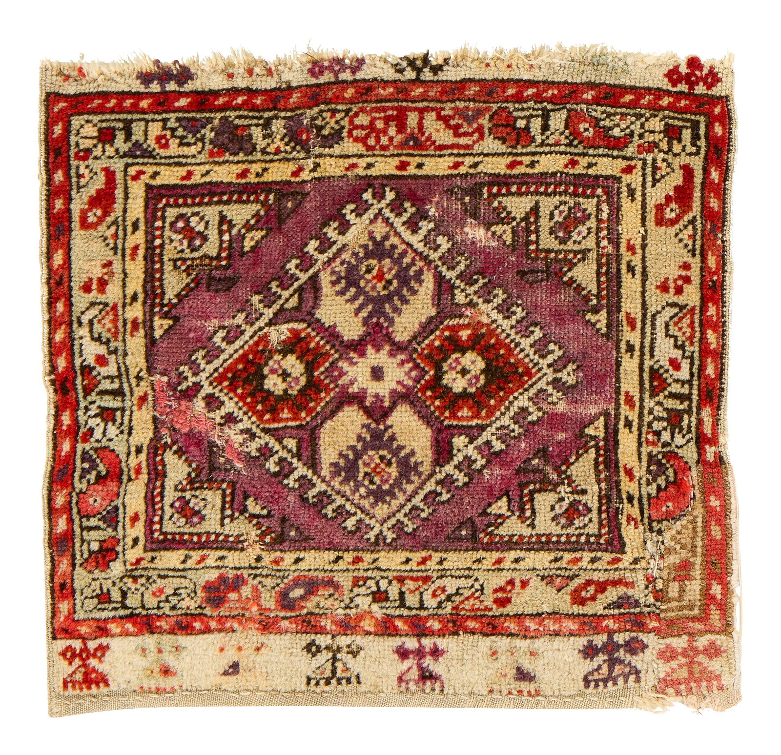 Anatolian Small Rug, ca. 1875: Anatolian Small Rug, ca. 1875 1 ft. 4 in. x 1 ft. 5 in. Provenance: The Keshishian Legacy Collection, Los Angeles, CA.