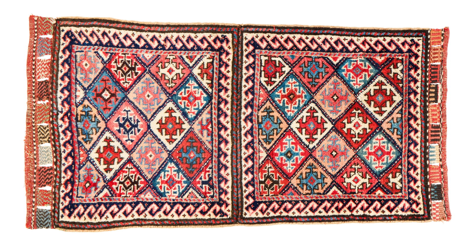 Pair of Kurd Bag Fronts, Persia, ca. 1875: Pair of Kurd Bag Fronts, Persia, ca. 1875 4 ft. x 2 ft. Provenance: The Collection of Dr. Donald Breyer, Highland Park, IL.