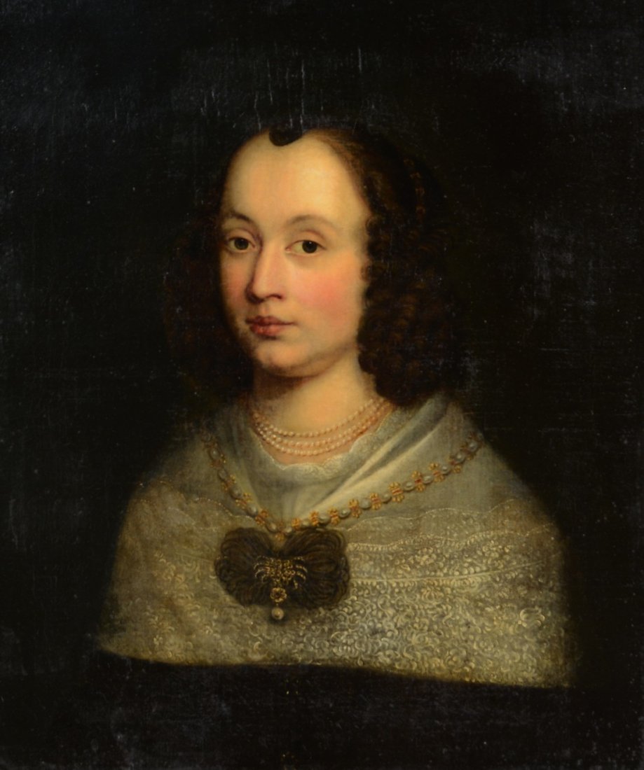 DUTCH SCHOOL , (18th/19th century), PORTRAIT OF A LADY,: DUTCH SCHOOL (18th/19th century) PORTRAIT OF A LADY oil on canvas; 27 1/2 x 22 1/2 inches, framed: 32 1/2 x 27 1/2 inches