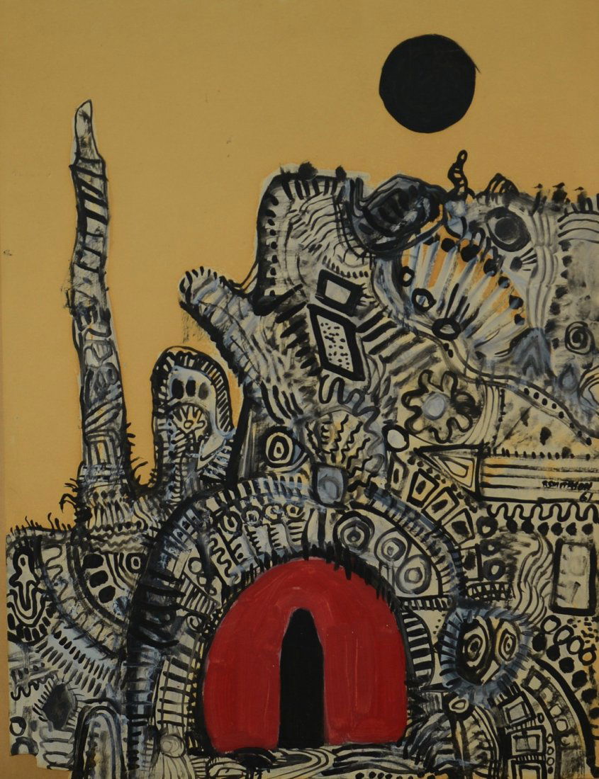 ROBERT SMITHSON, (American, 1938-1973), DARK SISTER,: ROBERT SMITHSON (American, 1938-1973) DARK SISTER gouache on paper; signed Robt Smithson '61, l.r.; 24 x 18 inches