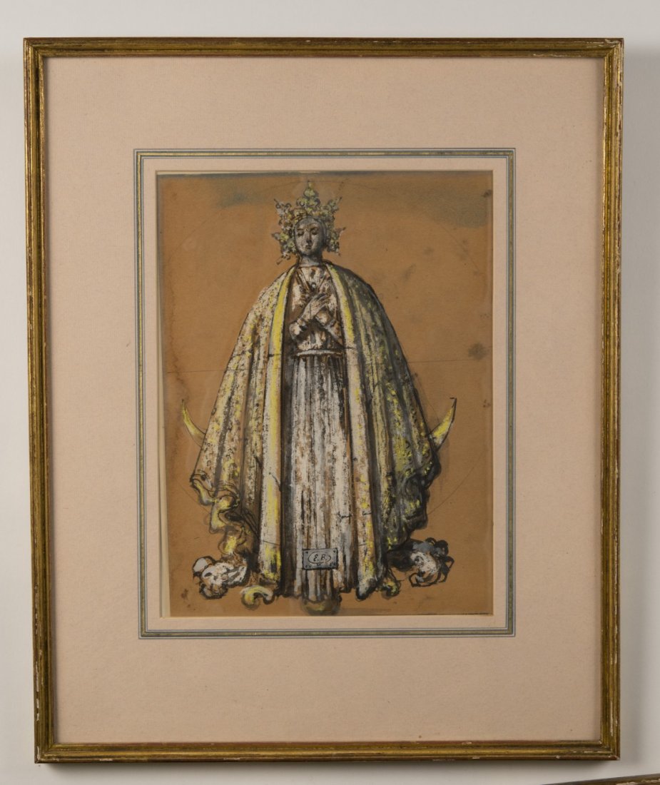 EUGENE BERMAN (Russian, 1899-1972) FOUR COSTUME DESIGNS: EUGENE GUSTAVOVITCH BERMAN (Russian, 1899-1972) FOUR COSTUME DESIGNS four watercolors on paper; three initialed and dated EB 1952; one inscribed La Fozza del Destino Act II Vendor; all bear M. Knoed