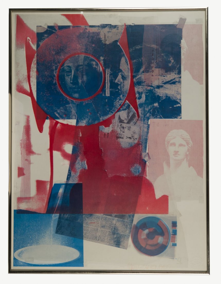 ROBERT RAUSCHENBERG (American, 1925-2008) QUARRY: ROBERT RAUSCHENBERG (American, 1925-2008) QUARRY ca. 1968; offset lithograph in colors; signed Rauschenberg in red, l.r.; bears Quarry blindstamp and Amalgamated Lithographers, Local No. 1, New York, 
