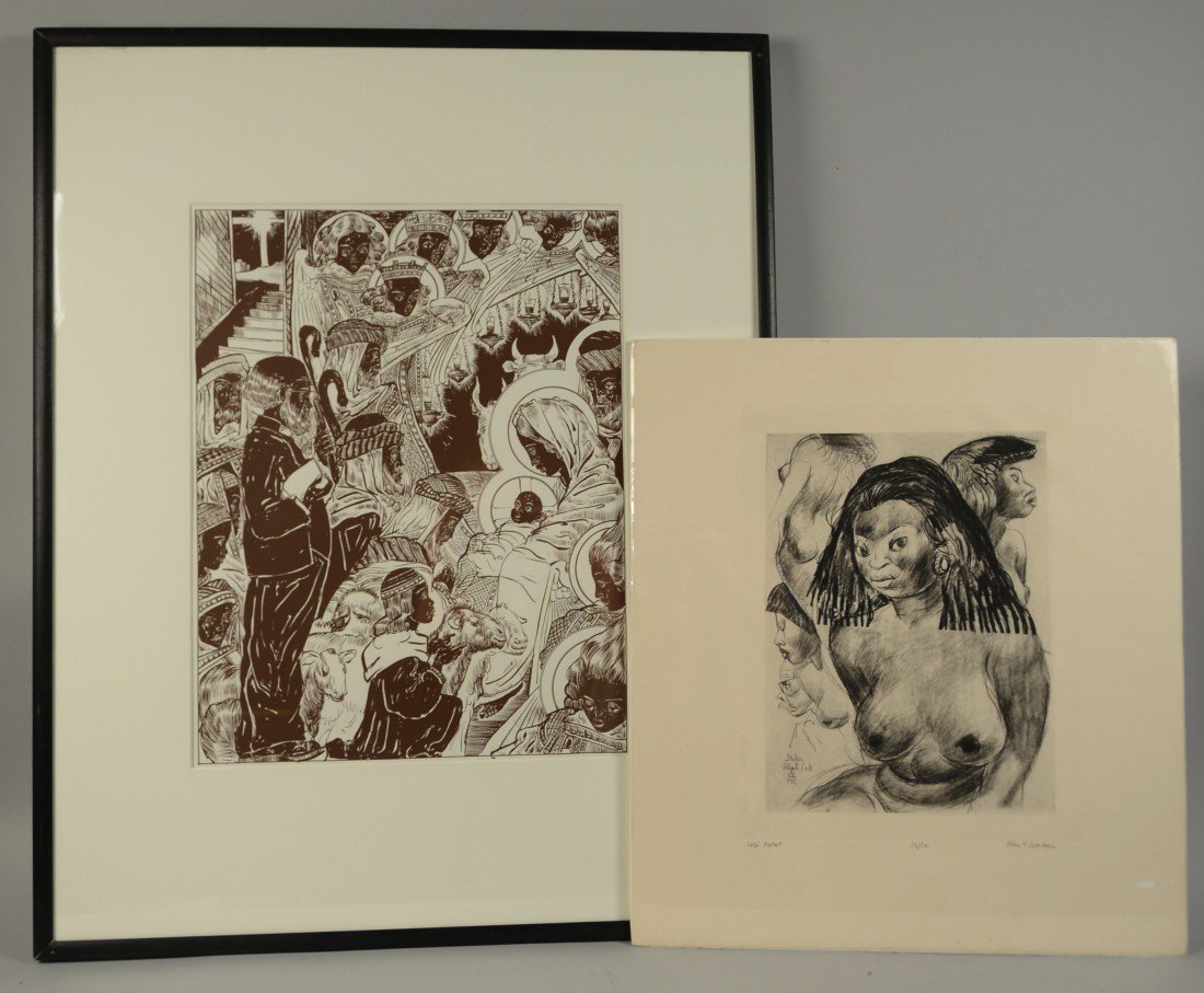 ALLAN ROHAN CRITE (American, 1910-2007) TWO LITHOGRAPHS: ALLAN ROHAN CRITE (American, 1910-2007) THE PRESENTATION and SELF PORTRAIT two lithographs; The Presentation: 21 1/2 x 16 1/2 in. (36 1/4 x 29 in.); Self-Portrait: signed, titled, and numbered 12/12 a