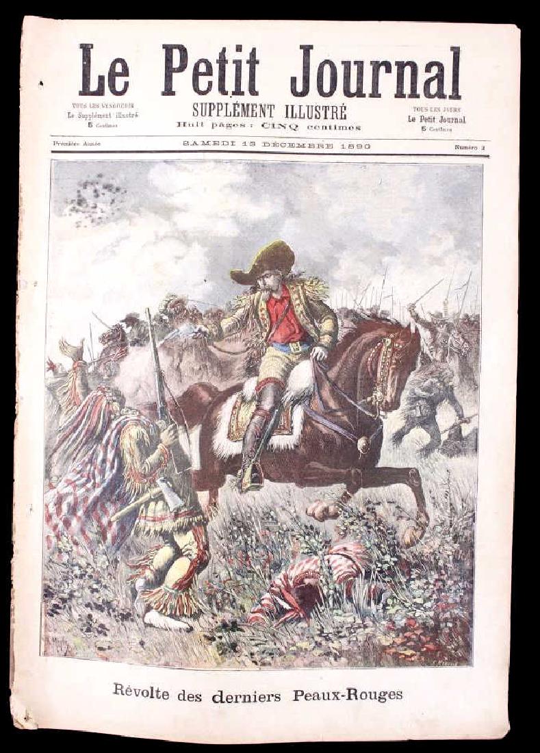 Le Petit Journal of Buffalo Bill circa 1890: This is an original authentic Le Petit Journal, Supplement Illustre from France featuring William Frederick (Buffalo Bill) Cody circa 1890. Buffalo Bill Cody had toured France in 1889, and then had be