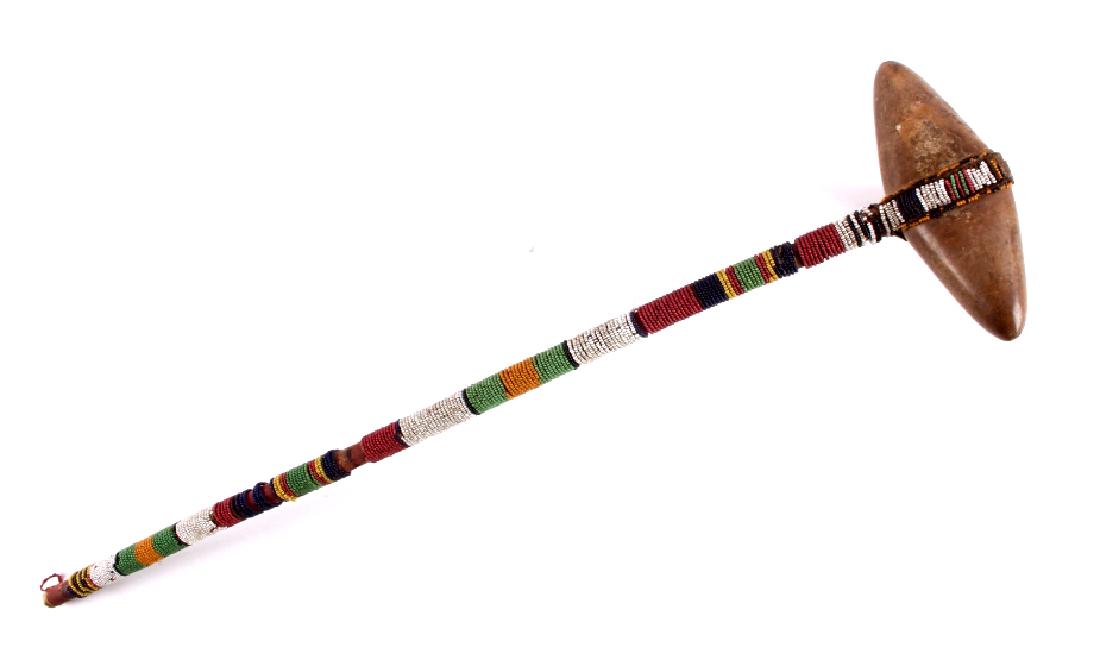 Sioux Fully Beaded Stone Head War Club 19th C. (1 of 11)