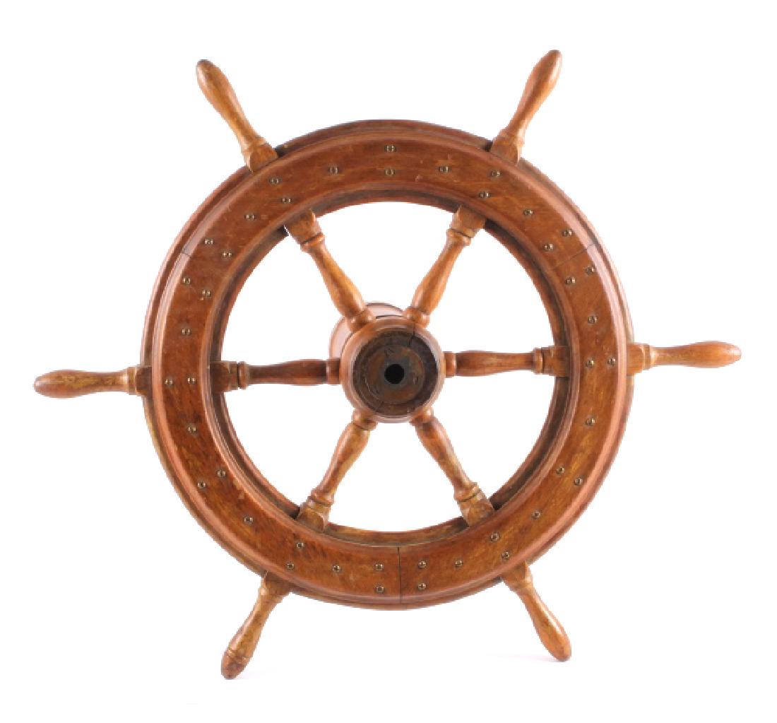 Antique Authentic Wooden Ship's Wheel (1 of 11)