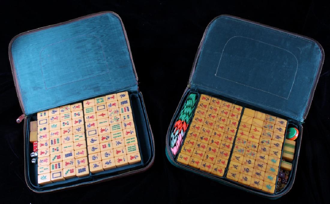 Pair Of Fine Mahjong Sets With Carrying Cases (1 of 7)