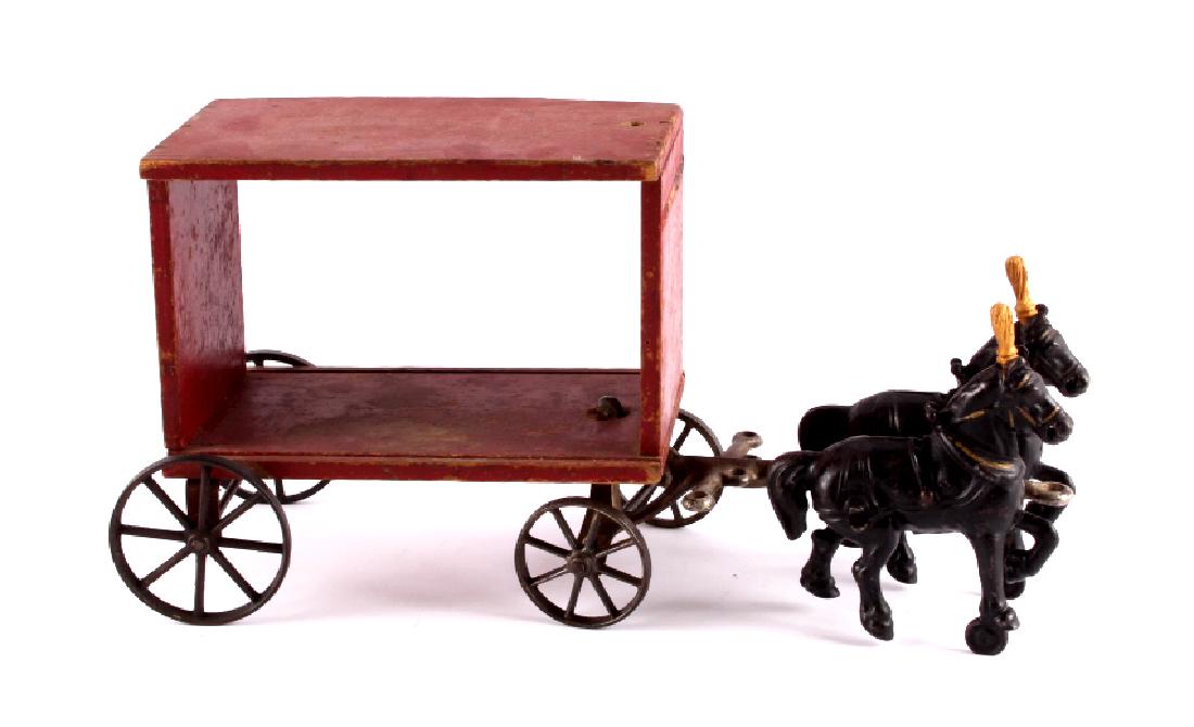 Arcade Cast Iron & Wood Circus Wagon c. 1910's (1 of 9)