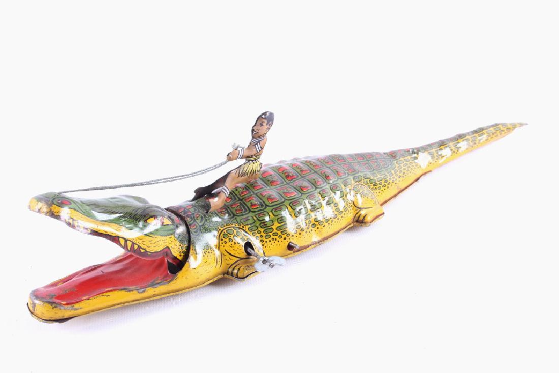 J.Chein Tin Litho Wind Up Alligator W/Native Woman (1 of 11)