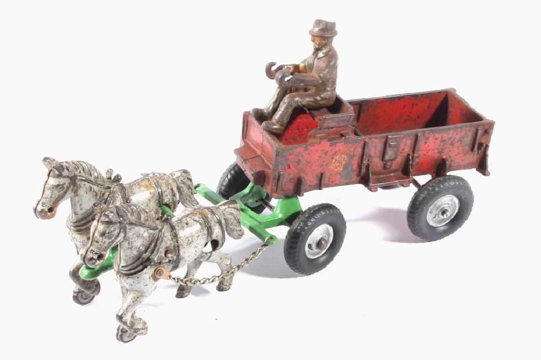 Early Original Arcade Toys Cast Iron Horse & Cart (1 of 8)