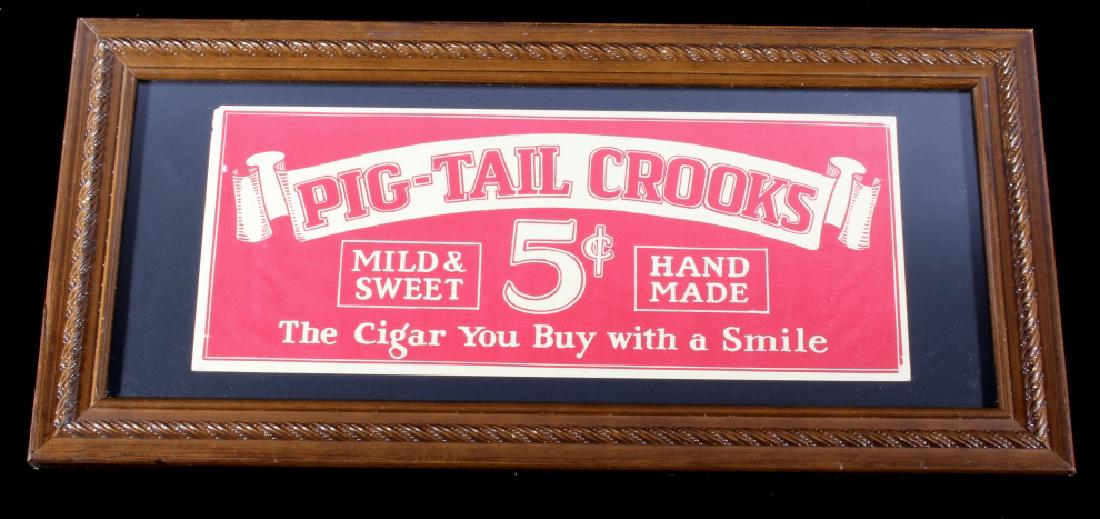 Pig-Tail Crooks 5 Cent Cigar Framed Advertisement (1 of 8)