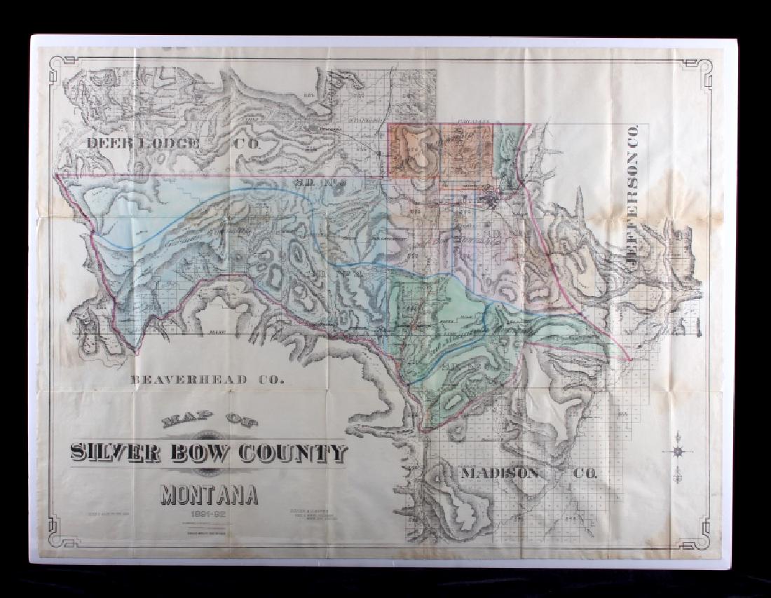 1892 Silver Bow County (Butte) Montana Map