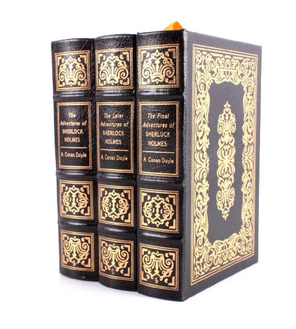 Sherlock Holmes Leather Bound Book Collection: This is a collection of three Sherlock Holmes leather bound books published by Easton Press. The set includes "The Adventures of Sherlock Holmes", "The Later Adventures of Sherlock Holmes", and "The F