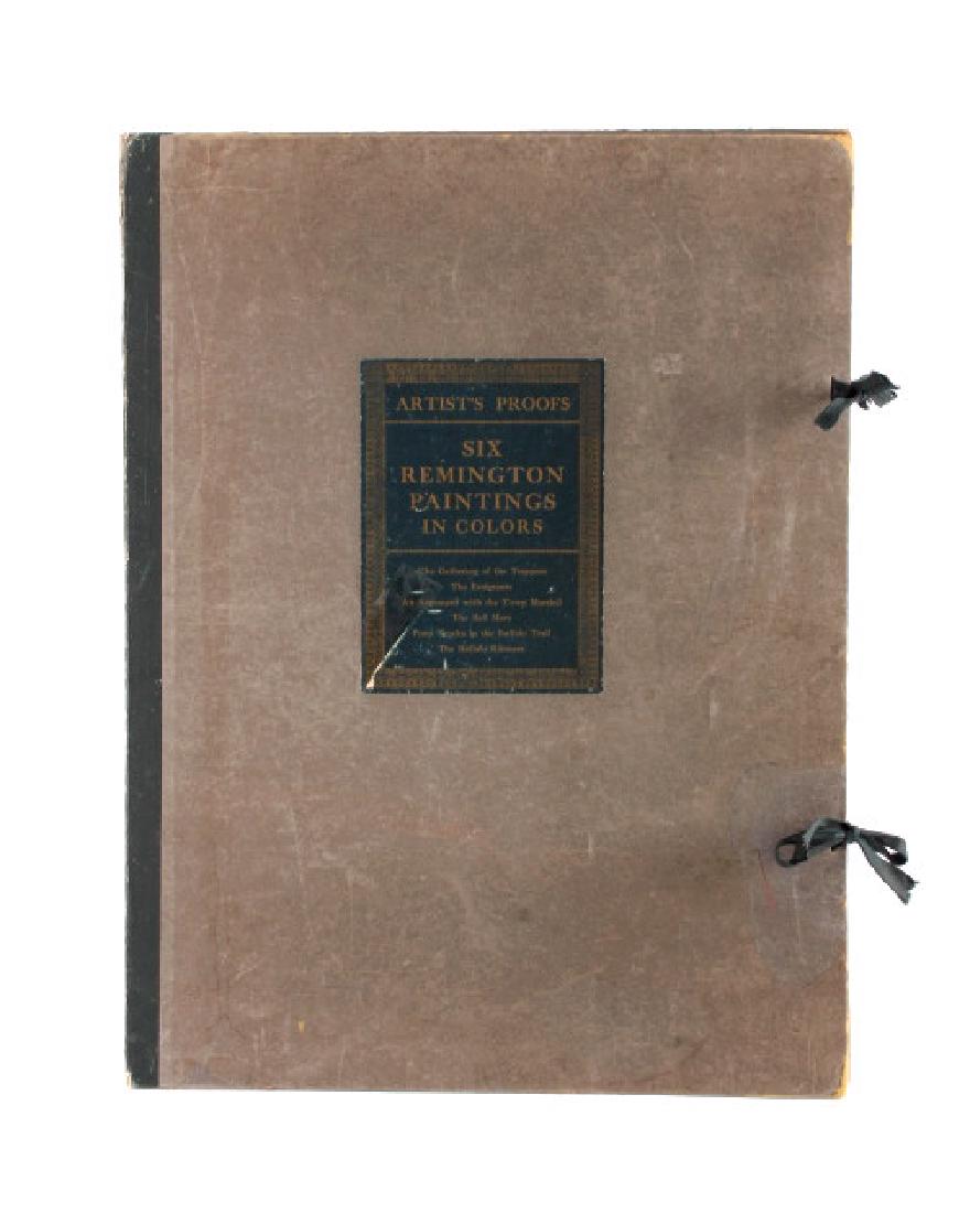 Frederic Remington Artist's Proofs Collection: This is a RARE Frederic Remington's "Artist's Proofs; Six Remington Paintings in Colors" portfolio published in 1894. The portfolio includes six lithographs of Remington's paintings "The Gathering of 