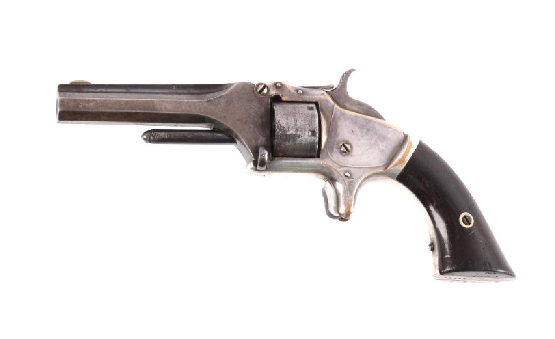 Smith & Wesson No 1 2nd Issue Chief Red Horn Bull: The lot features an excellent Smith & Wesson No. 1 2nd Issue .22 caliber single action spur trigger revolver attributed to being owned by Chief Red Horn Bull, an Ogala Sioux Warrior that rode at the B