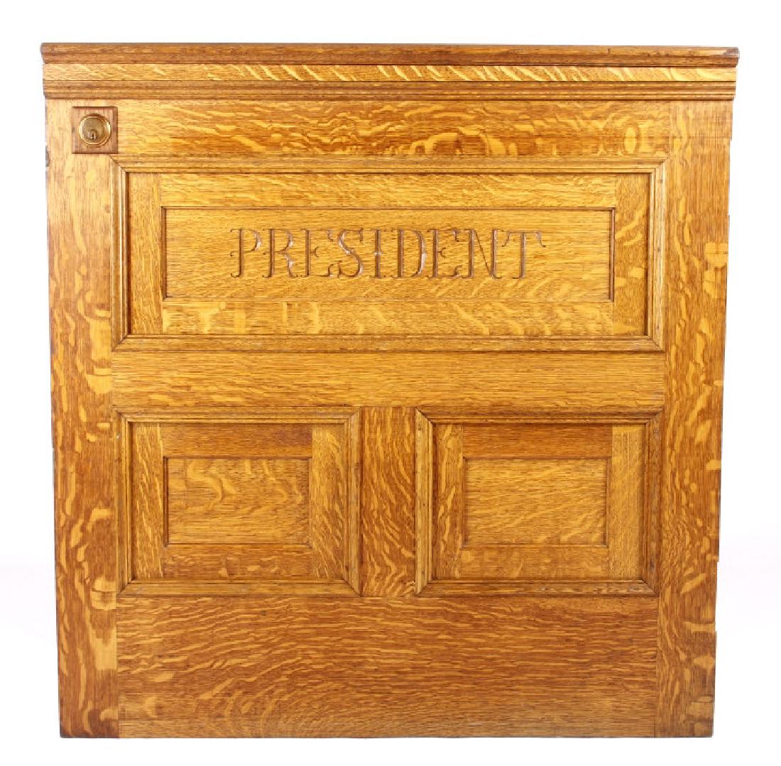 Miles City, Bank President Quartersawn Dutch Door: Offered for you in this lot is a gorgeous Raised Panel, Quarter Sawn Oak, Bank President Dutch Door - Originating from Miles City Montana, and believed to be circa late 1800's to early 1900's. The qua