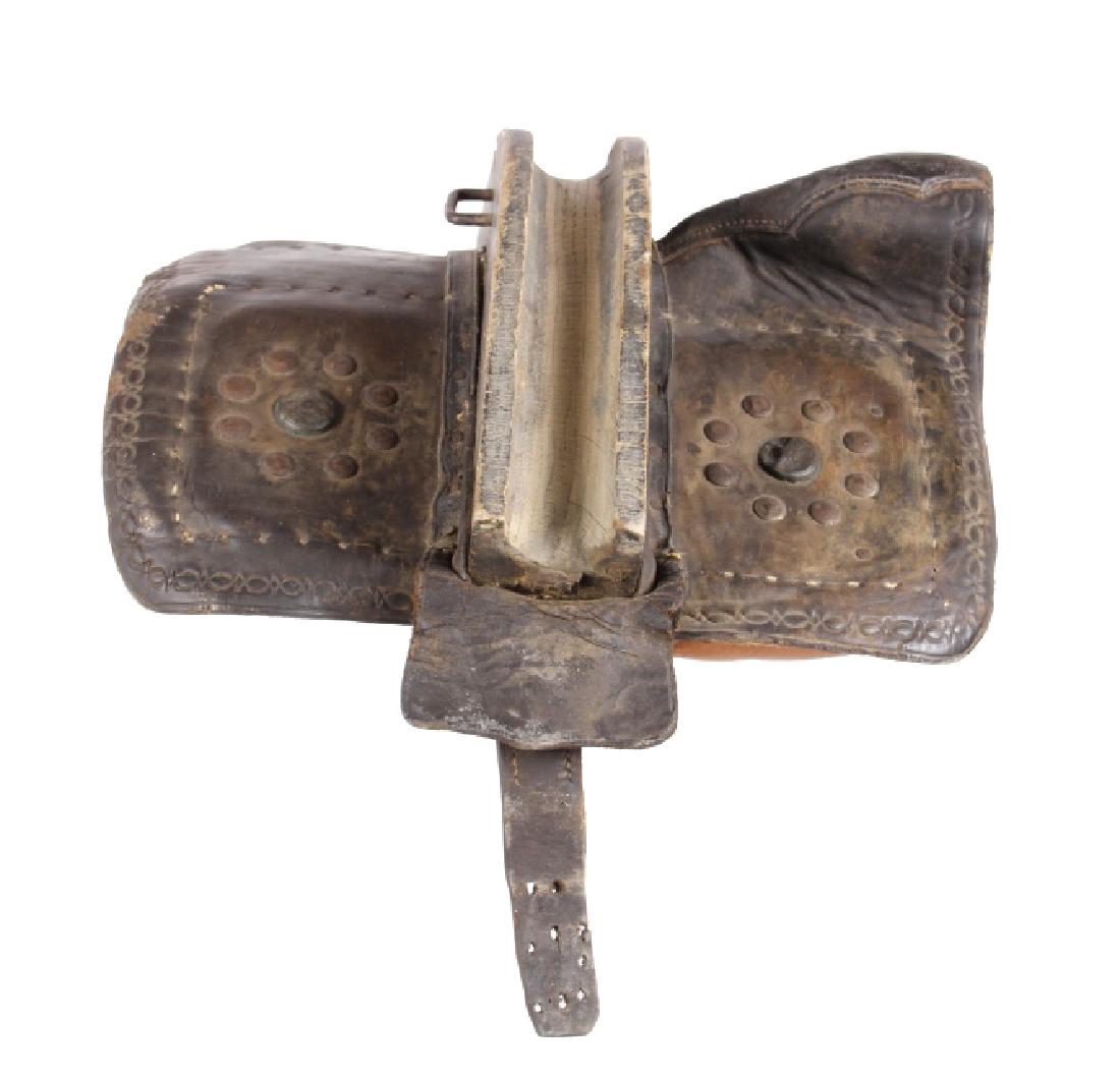 Civil War Era Pack Saddle: This item is an early Civil War Era pack saddle. The pack saddle comes from the personal collection of Kent DeVore, owner and operator of "DeVore Saddlery" of Helena Montana, since 1950. The saddle is