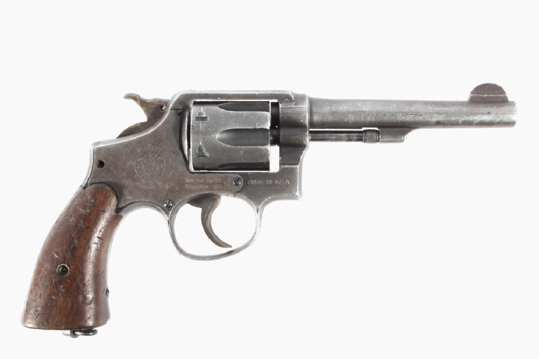 Smith & Wesson Victory Model 10 .38 S&W Revolver: This lot features a Smith & Wesson U.S. Property Victory Model 10 .38 S&W Revolver. The revolver features 5" barrel, six shot cylinder, case hardened trigger and hammer, and walnut grips. The Smith &