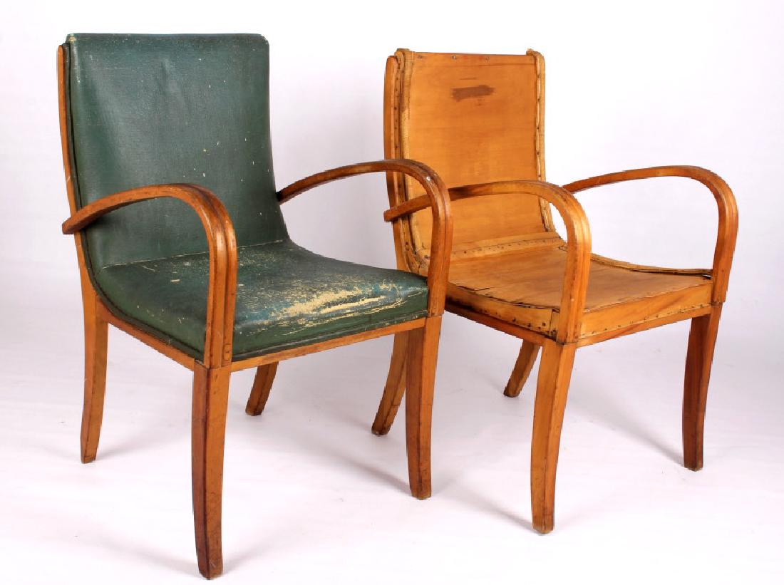 Pair Heywood Wakefield Birch Dinning Room Chairs: You are bidding on a pair of rare Heywood Wakefield bent wood dinning room chairs. These chairs were made in the Gardner, Mass. plant circa 1940. The chairs both have tags and codes identifying them o