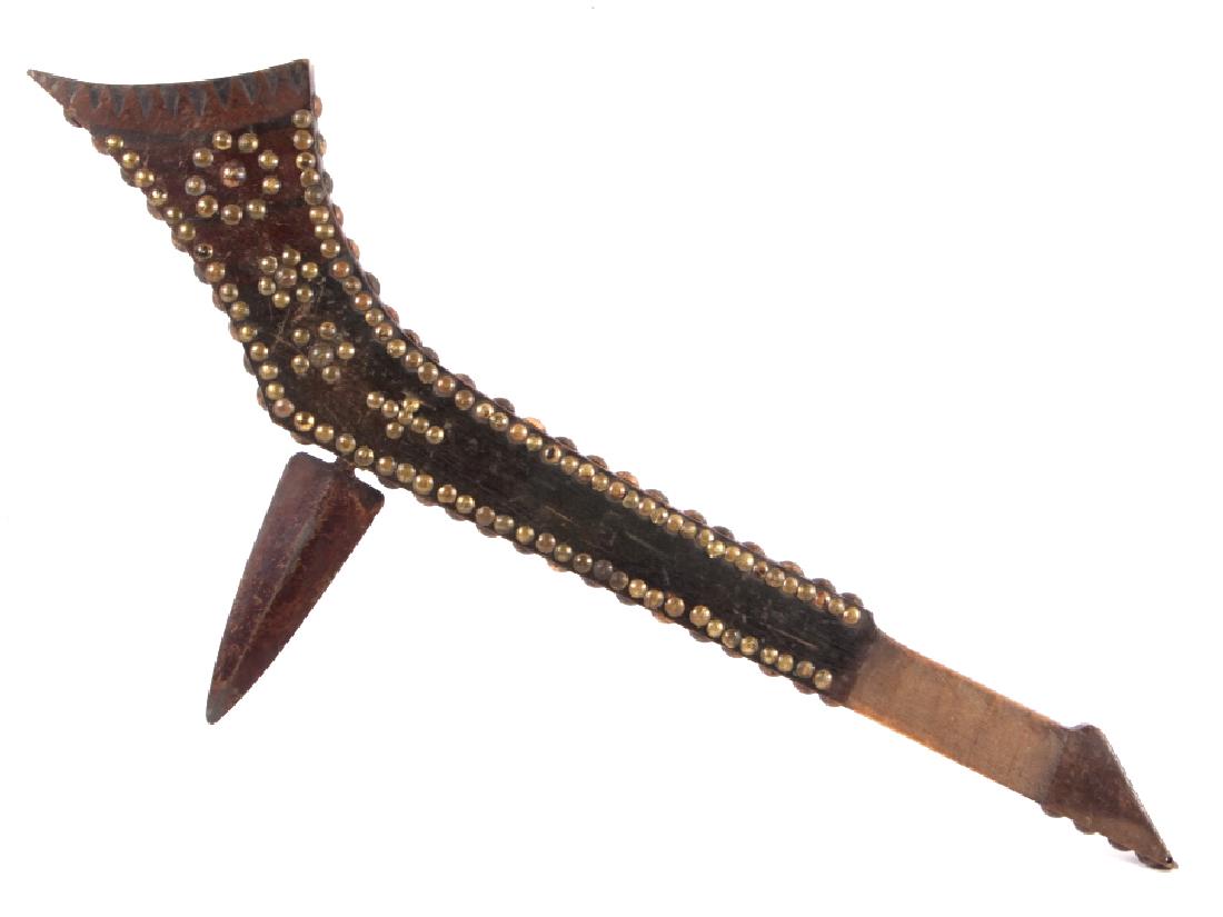 Sioux Chief American Horse Gunstock War Club: The lot features the first of the superb well document weapons from Sioux Chief American Horse. This is a superb and rare late 19th Century Gunstock War Club Tomahawk that belonged to Sioux Chief Amer