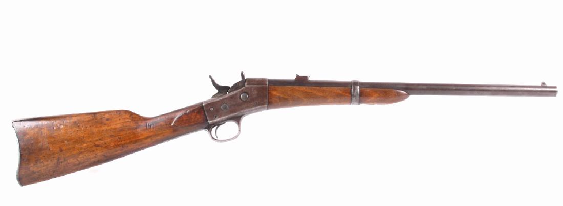 Remington Rolling Block Smooth Bore 50 Cal Carbine: You are bidding on a Remington Rolling Block Smooth Bore .50 Cal Carbine. The carbine features 20 1/2" round barrel, walnut stock, blue'd finish, rolling block action, and flip up sights. The Remingto