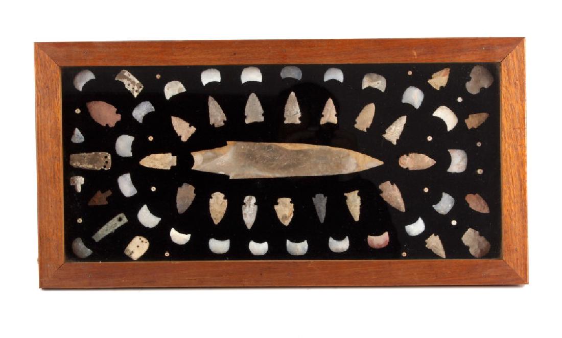 Texas Native American Indian Artifact Collection: This is a collection of authentic Native American Indian arrowhead artifacts from Texas. The collection includes a large spear point discovered in the Comanche County, Texas area. The spear point show
