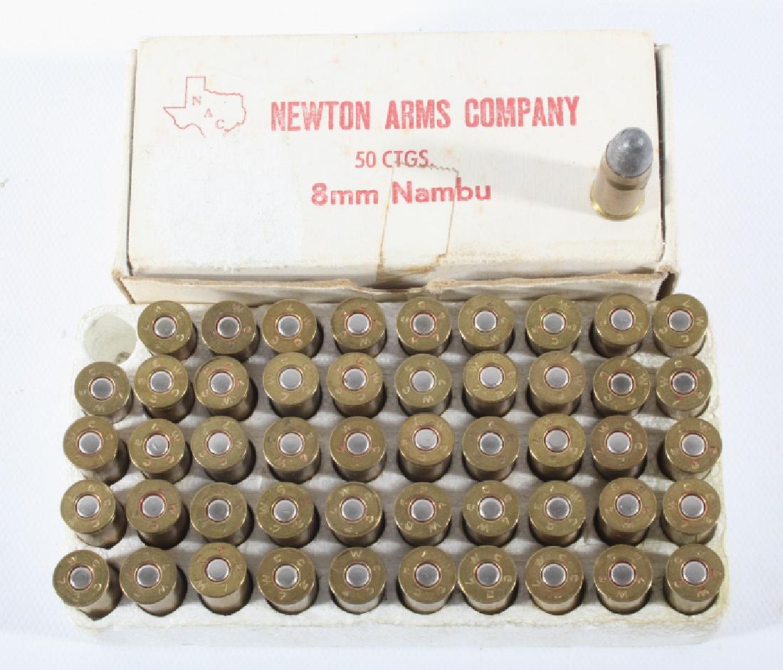 Scarce Unfired 8mm Nambu Pistol Ammunition 80 Rds.: You are bidding on Scarce Unfired 8mm Nambu Pistol Ammunition 80 Rounds. The rounds appear to be manufactured by Newton Arms Company. Introduced in Japan in 1904. It was used in the Type A and B Nambu