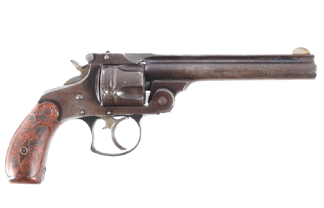 Smith & Wesson 2nd Model .38 DA Revolver c.1880-84: Offered for your bidding pleasure is a Early Smith & Wesson 2nd Model .38 Caliber Double Action Top Break Revolver. The revolver features a 5" barrel, top break design, 5 shot cylinder, silver front s