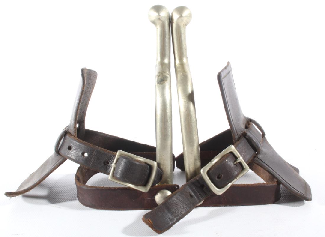 United States Cavalry August Buermann Spurs: This is a pair of U.S. Cavalry spurs. The spurs are from the early 1900's, possibly WWI era. The spurs are marked "U.S. A.B." and was made by August Buermann. August Buermann was born in Sattenhausen,