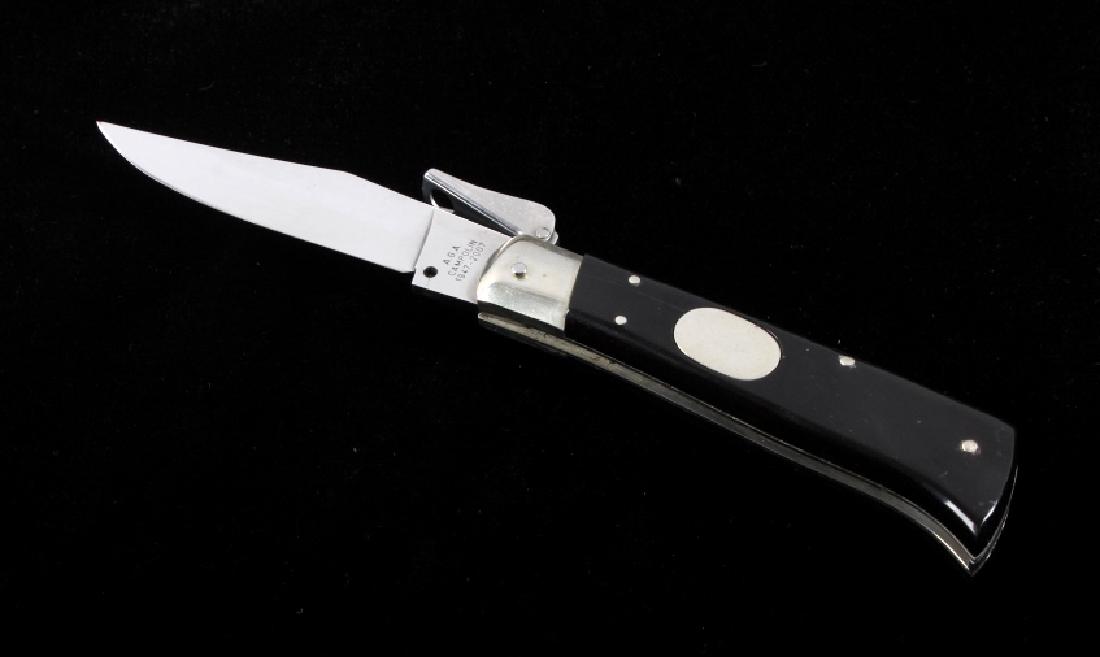 Campolin Commemorative Lever Pull Switchblade: This is a Campolin Italian made lever pull switchblade knife. This is a special edition knife made to commemorate the 60th anniversary (1947-2007) of A.G.A. Campolin. The company is well known for the