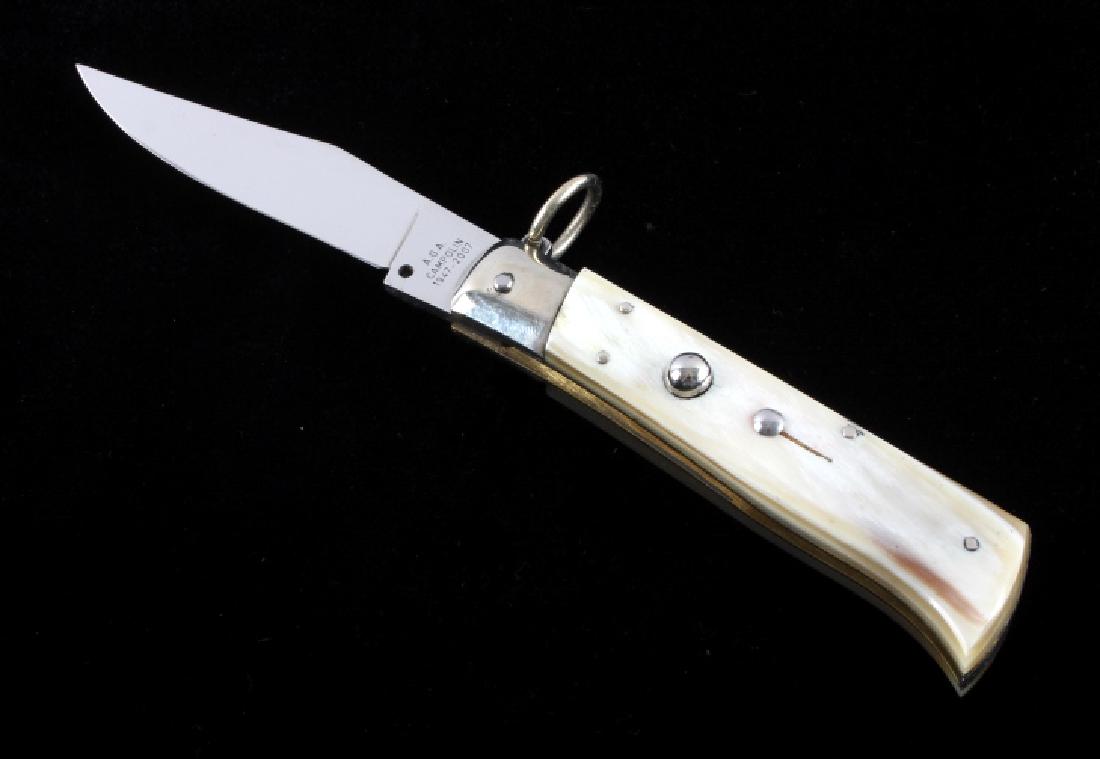 Campolin Commemorative Ring Pull Switchblade: This is a Campolin Italian made ring pull switchblade knife. This is a special edition knife made to commemorate the 60th anniversary (1947-2007) of A.G.A. Campolin. The company is well known for thei