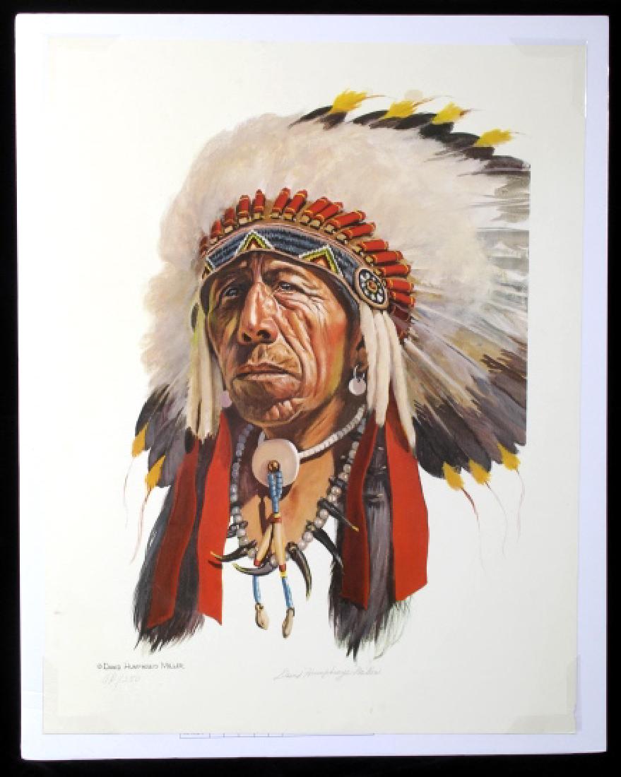 David Humphreys Miller - Black Elk Portrait AP: Included for auction in this lot is an artist proof lithograph of Battle of Little Big Horn survivor - Black Elk, originally painted by renowned Western artists, David Humphreys Miller. Black Elk was,