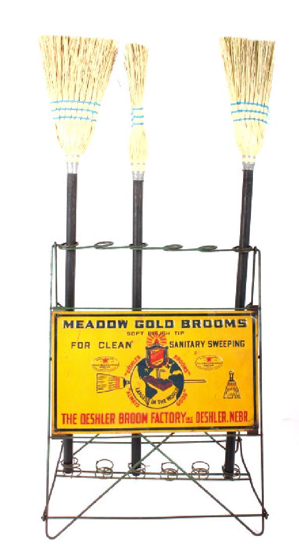 Rare Meadow Gold Brooms Deshler Broom Factory Rack