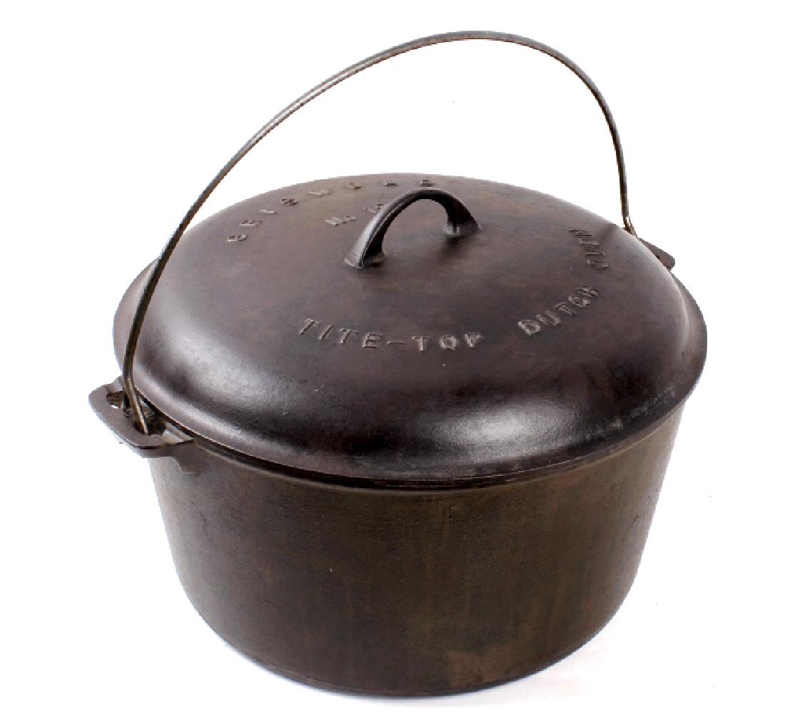Griswold Cast Iron No. 12 Tite-Top Dutch Oven: For your bidding consideration is this large Dutch oven made by Griswold Manufacturing. The company was founded in 1865 by Matthew Griswold in Erie, Pennsylvania. Initially the company produced light 