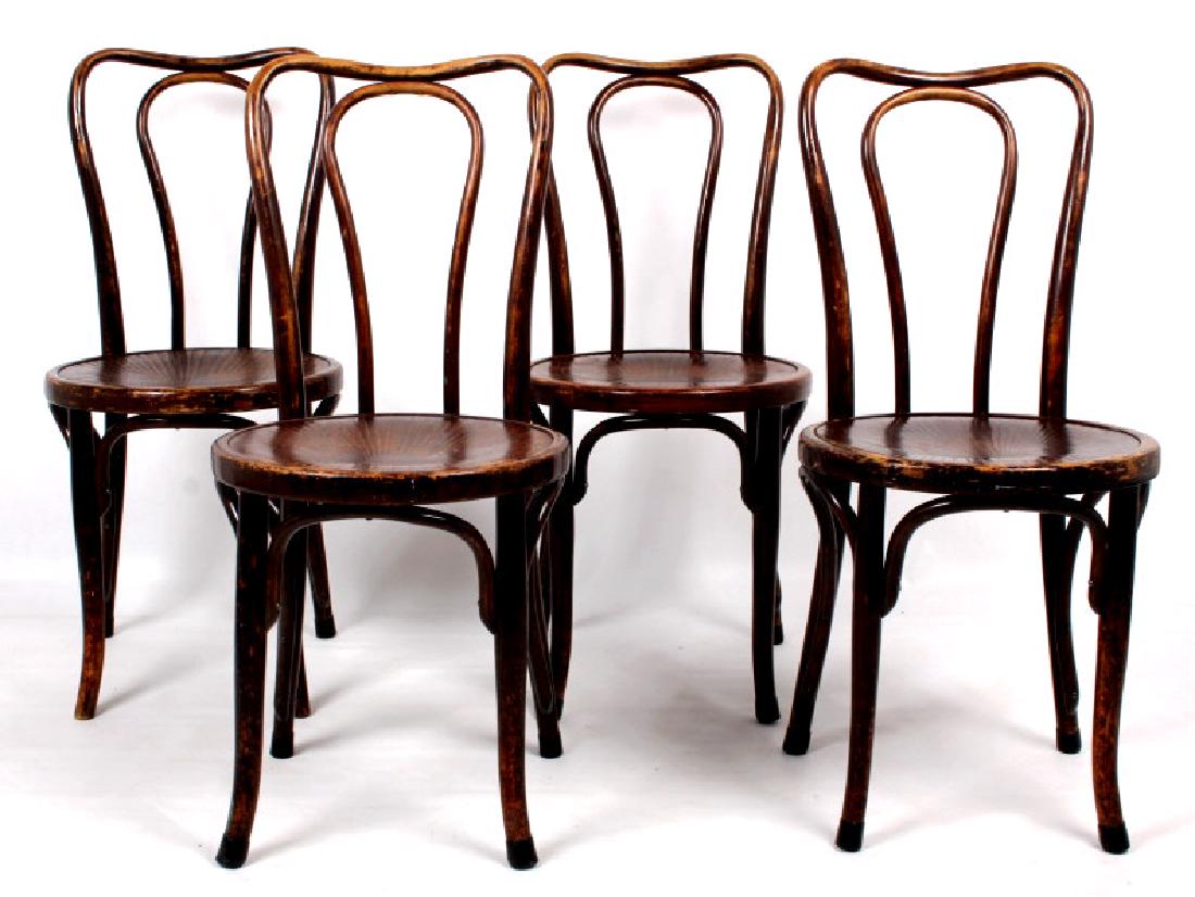 Four Jacob & Josef Kohn Bentwood Parlor Chairs: For your bidding consideration is this set of 4 Jacob & Josef Kohn Bentwood ice cream parlor chairs. These chairs came out of the Voss Inn, located in Bozeman's Bon-Ton Historic District. They were ma