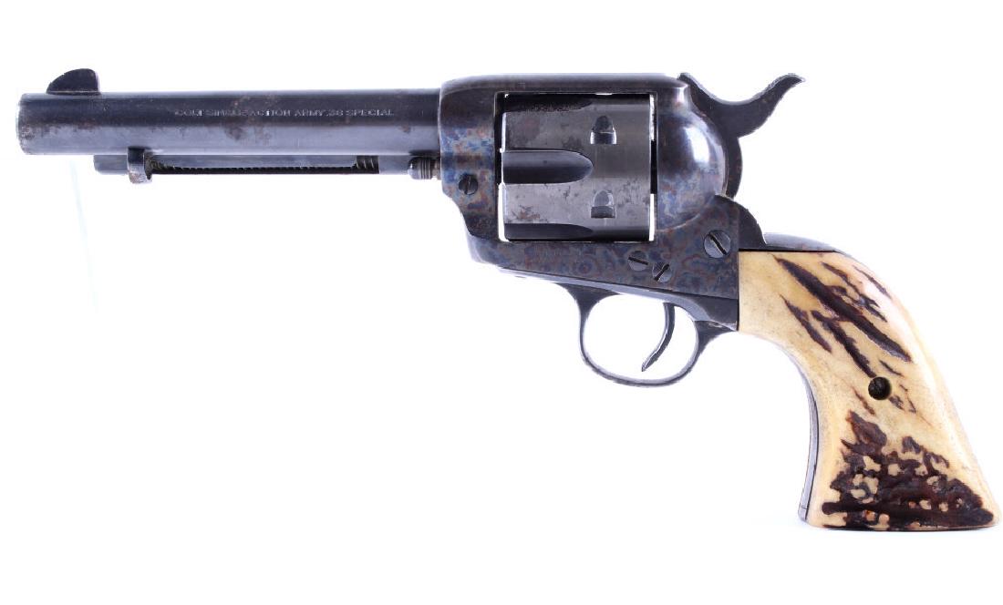Colt Single Action Army 1973 .38 Spl Revolver 1905: This is an increasingly rare original Colt Single Action Army Model 1873 revolver showing a scarce .38 Special caliber and was manufactured in 1905. Offered for sale is a surprisingly fine condition e