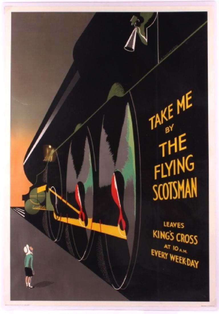 Flying Scotsman Lithograph by A.R. Thomson: This is a lithograph of the "Flying Scotsman". The lithograph was done by A.R. Thomson. The Flying Scotsman was an express passenger train that traveled between Edinburgh, Scotland and London, England