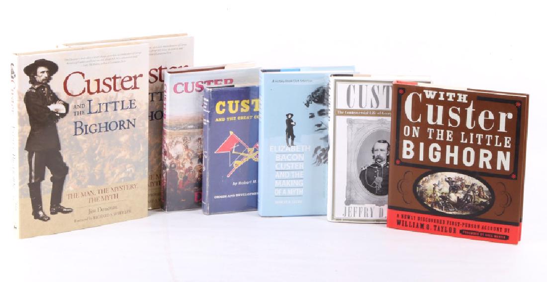 General George Custer Historical Books Collection: Featured in this lot is a collection of seven historical books on General George Armstrong Custer. Custer (December 5, 1839 – June 25, 1876) was a United States Army officer and cavalry commander in