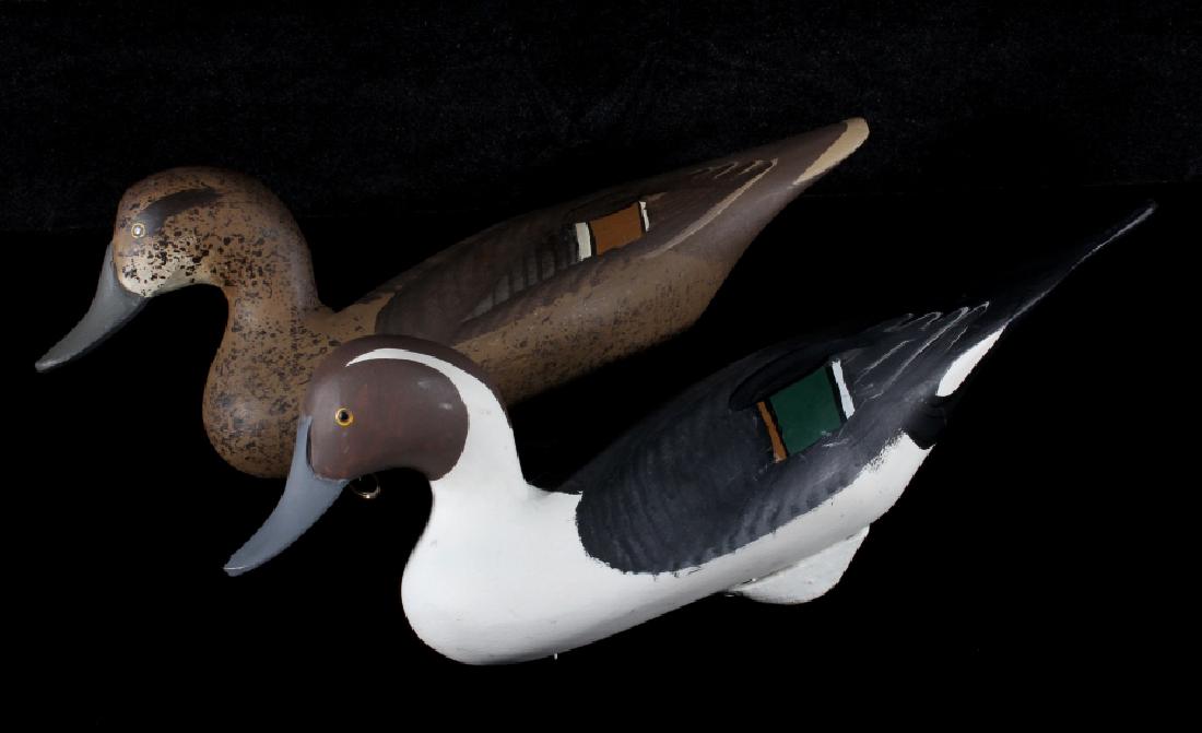 Pintail Decoy Pair by Patrick Vincenti: For your consideration is a Pintail decoy pair by Patrick Vincenti. Patrick Vincenti is a carver out of Havre de Grace, Maryland. Vincenti's decoys are hand crafted in the Chesapeake Bay style. He bec