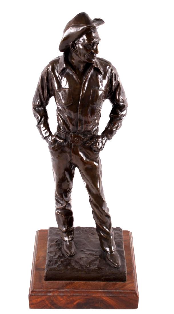Bob Scriver "Ace Powell" Bronze Sculpture 21/35: For your consideration is a Bob Scriver original bronze tiled "Ace Powell" and numbered 21/35. obert Macfie Scriver (1914-1999) was born in Browning, Montana (in the heart of the Blackfoot Indian Rese