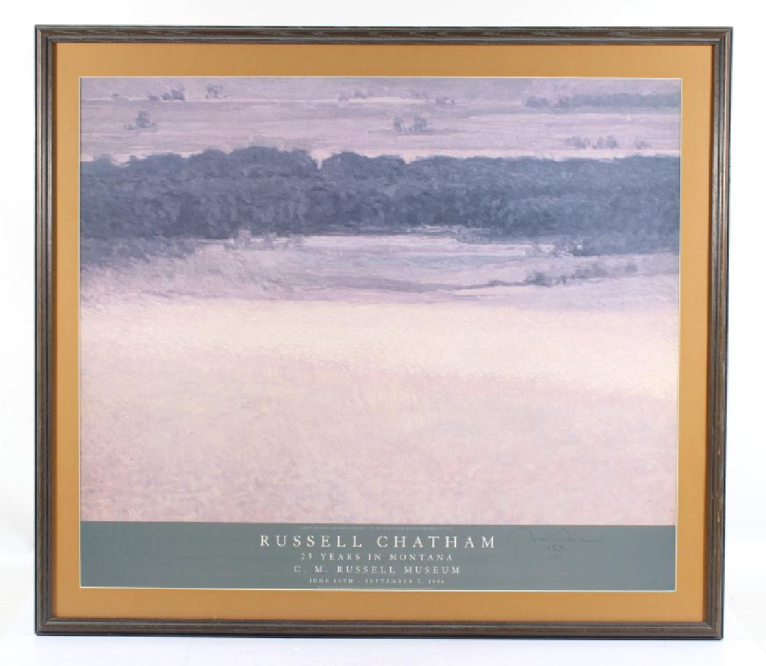 Signed Russell Chatham 25 Years in Montana Poster: Included in this lot we have a Signed Russell Chatham '25 Years in Montana' poster from the C. M. Russell Museum in 1996. Russell Chatham, born 1939, is a well known landscape artist from Livingston, 