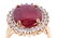 12.94ct Ruby & Diamond 14K Gold Ring w/ Papers - 14