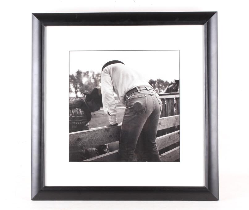 Wouter Deruytter Ennis Cowboy Code Photograph: Available in this lot we have a Wouter Deruytter silver gelatin print of an Ennis, Montana cowboy circa 1998. Wouter Deruytter was a Belgian photographer who was famous for his wide range of photograp