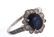 Vintage Dark Blue Sapphire & Diamond Platinum Ring - 11