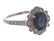 Vintage Dark Blue Sapphire & Diamond Platinum Ring - 12