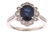 Vintage Dark Blue Sapphire & Diamond Platinum Ring